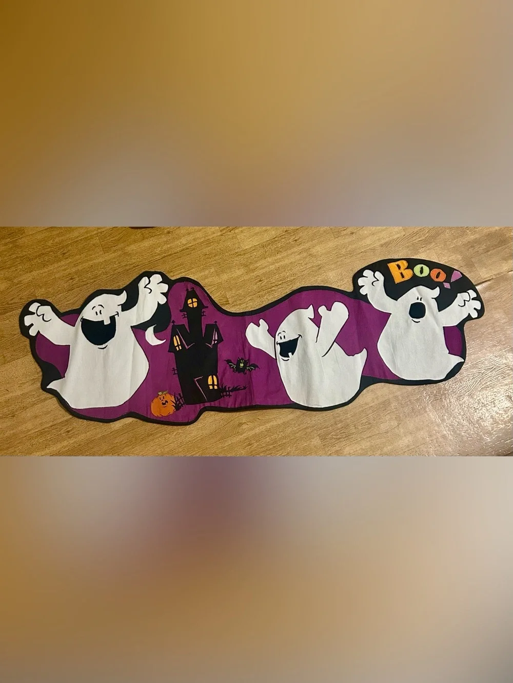 Adorable Halloween “BOO” Ghost Table Runner  12”-14” width x 41 1/2”
